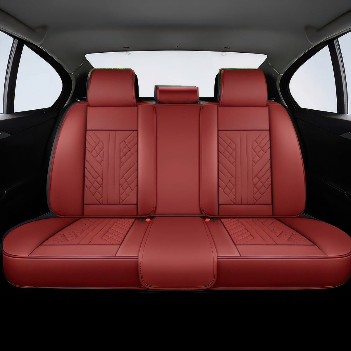 Red Nappa-style car seat covers Australia